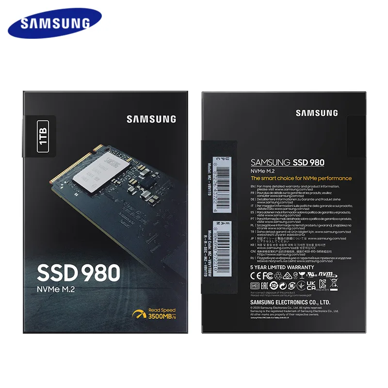 SAMSUNG 980 NVMe M.2 SSD 250GB 500GB 1TB Internal Solid State Drive Max 3500Mb/s High Speed Original Hard Disk Hard Drive for PC