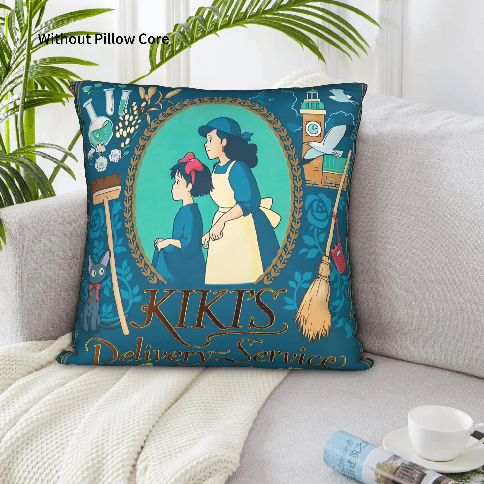 1PC Anime Kiki’s Delivery Service Pillow Case Double-Sided Printing  Sofa Cushion Bedroom Bedside Pillow