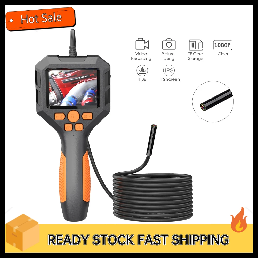 Industrial Endoscope 1080P Digital Borescope IP68 Waterproof Snake Scope Camera Electronic Camera Video Picture Taking