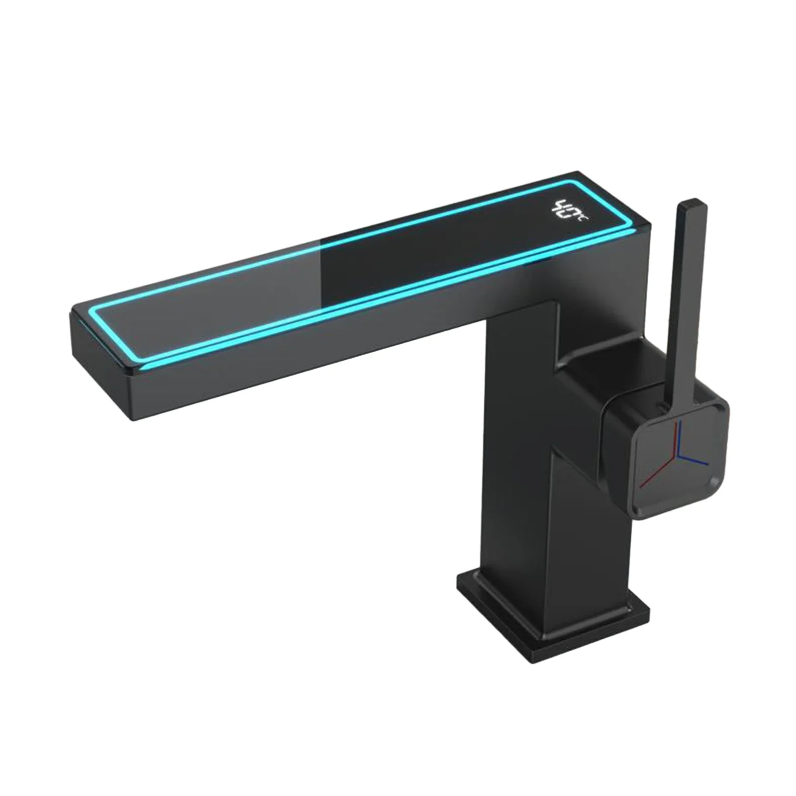 Digital Faucet Washbasin Faucet Waterfall With Hose Copper For High-End Washing Basins LED Display Numeric Display