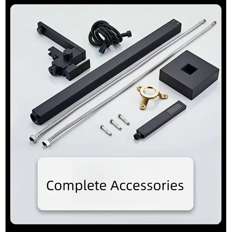 Hot Selling OEM Floor Mounted Brass Bathroom Faucets Tap Wholesale Hotel Project Black Freestanding Bath Tap view 4