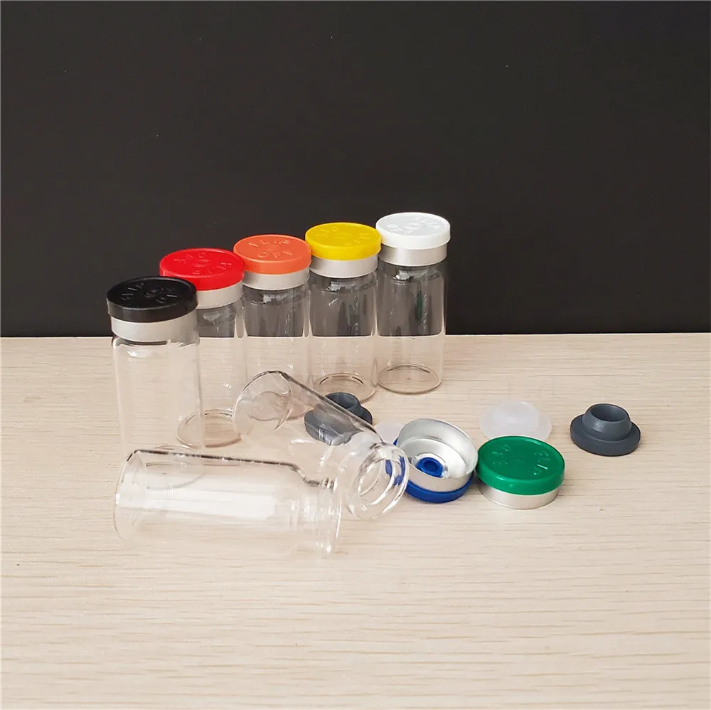 

10ml Clear Glass Vials With Flip Off Caps & Rubber stoppers, 1/3 Oz Injection Glass bottle, Pharmaceutical Bottle 1000pcs