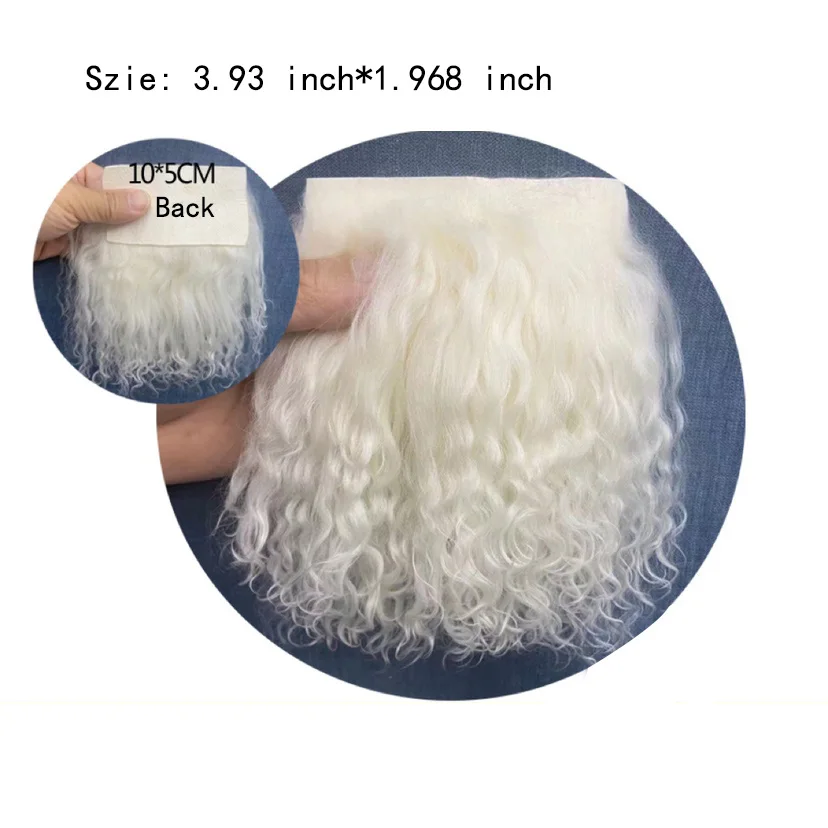 High Quality Sheepskin Wool Lamb Mongolia Fur Pelt Hair Row Curly Hair Extensions BJD SD Blyth Dolls Wigs Hair Wefts Accessories