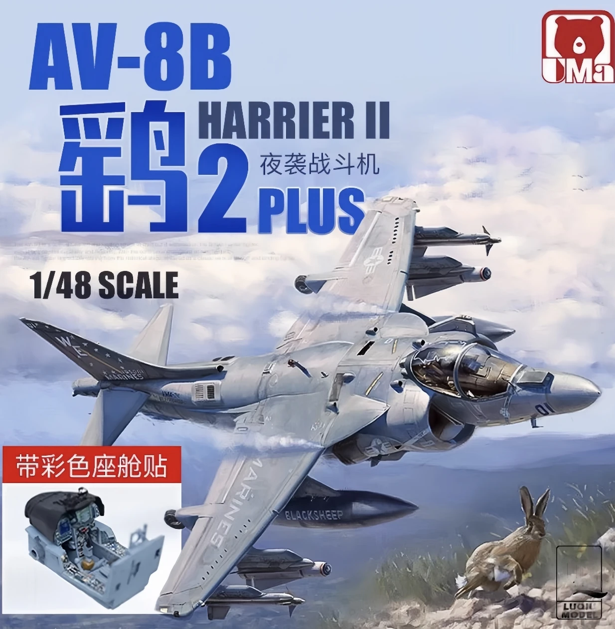 UMa Model 1/48 Scale US D1001 AV-8B Harrier II Plus Attack