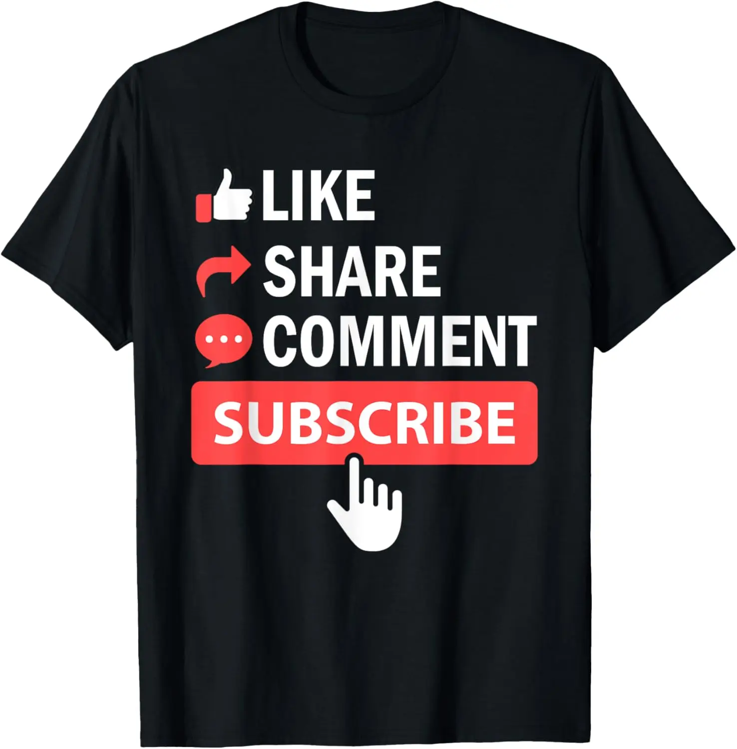 

Like Share Subscribe Comment Video Livestream Blogging T-Shirt