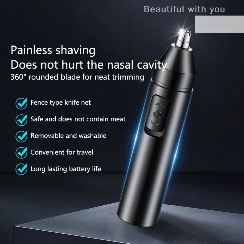 Black Electric Nose Hair Trimmer Ear And Nose Hair Trimmer Professional Painless Nose Hair Trimmer For Men And Women