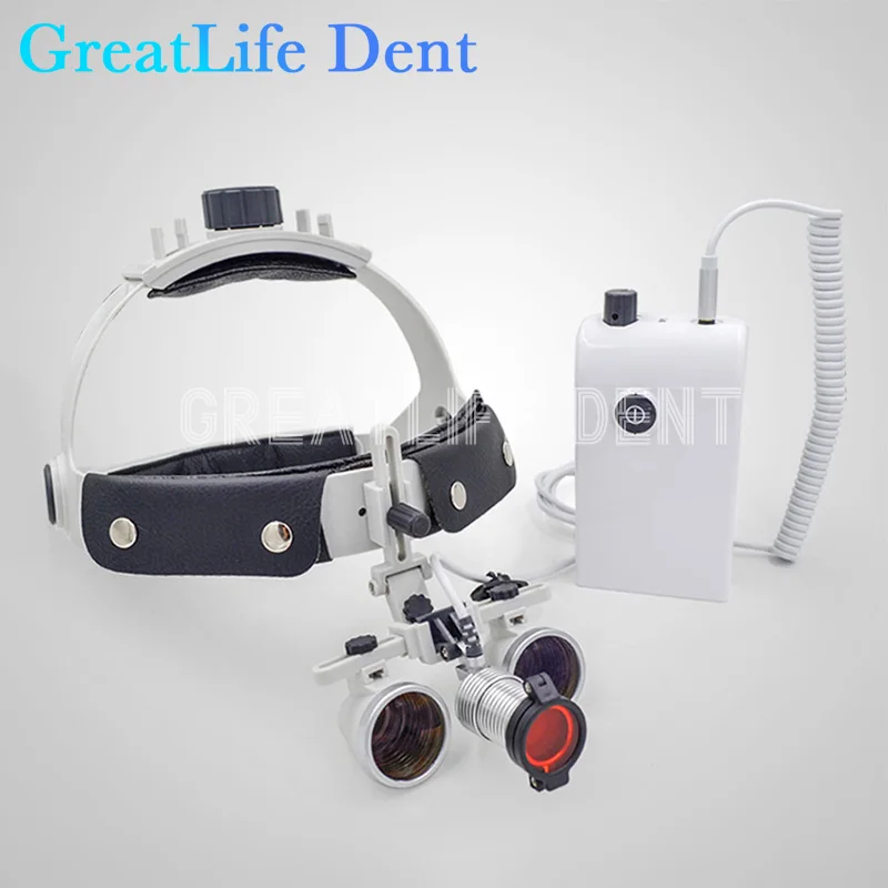 

GreatLife Dent Magnifier 2.5x Led Medical Dental Headlamp Dental Magnifying Glasses Loupe Surgical Headlamp Headlight Loupes