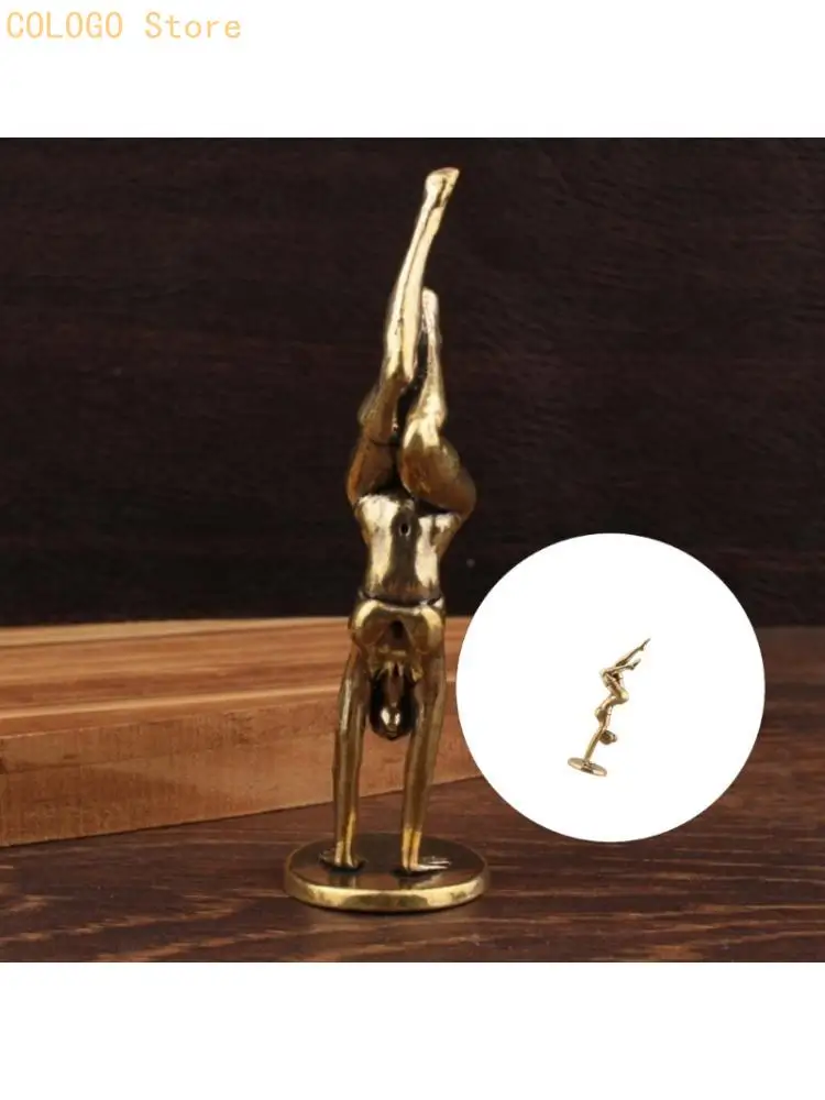 Elegant Inverted Headstand Woman Sculpture Handcrafted Zinc Alloy Table Decors D0LD