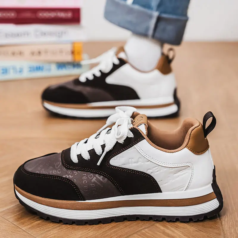 أحذية رجالية 2025 شتاء جديد عصري ماركة تنوعا ريترو أبي أحذية الشباب لينة سوليد الجري الرياضية سميكة سوليد الأحذية العصرية #3