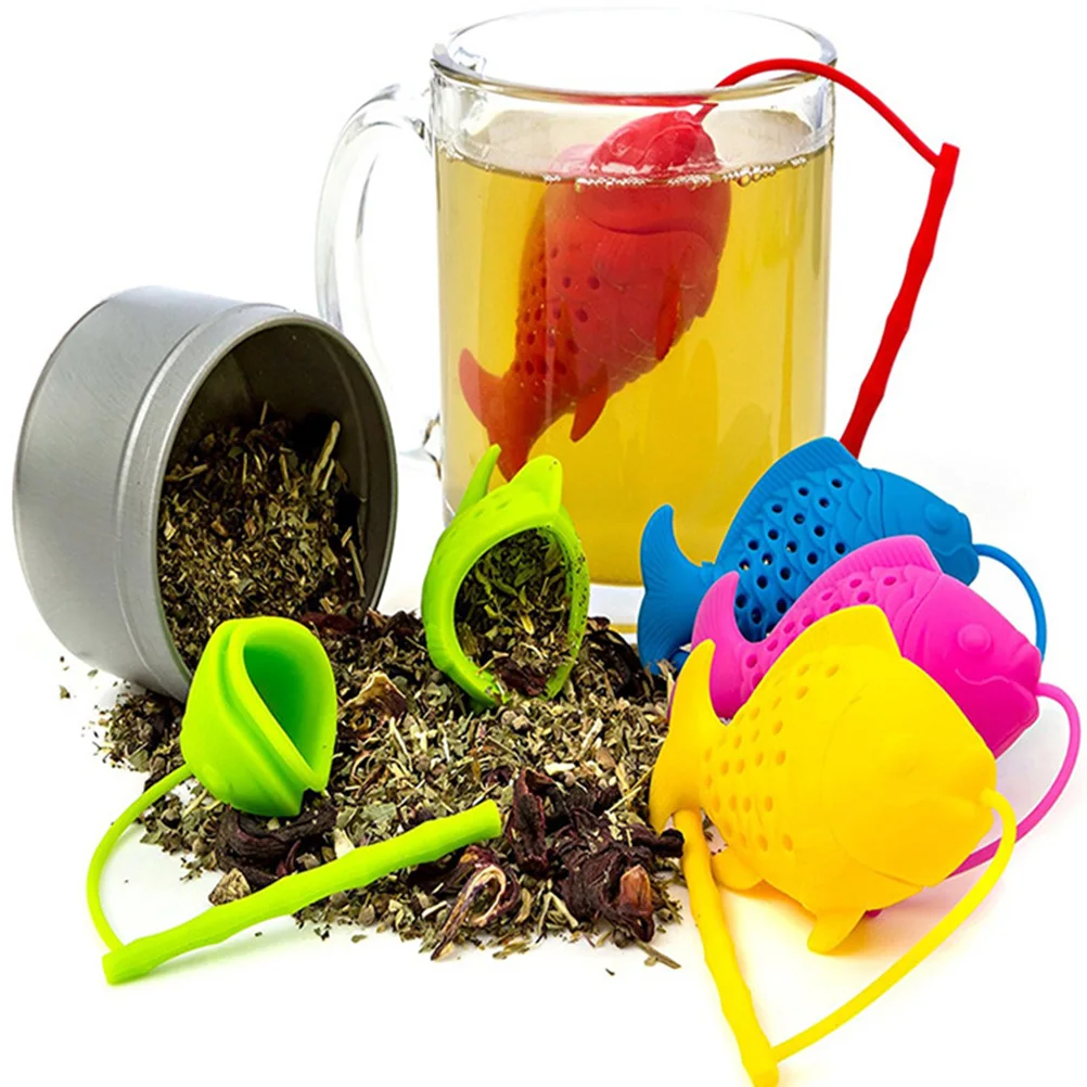

4pcs Silicone Tea Strainer Fish Shape Tea Infuser Filter For All Teas Herbs Spices Easy Clean Stylish Kitchen Bar Tool