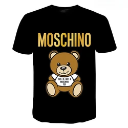 2025 New Summer Moschino Couple T Shirt Men Fashion Streetwear Women Printed Children T-Shirts Cool Tee