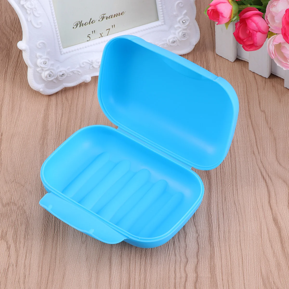 

Portable Soap Box Case Bar Holder for Toiletries Blue Leakproof Container Travel