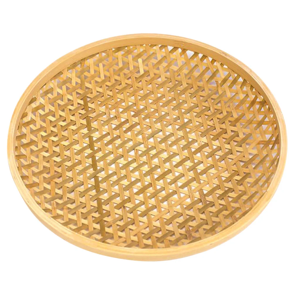 

Basket Bamboo Woven Snack Plate Storage (large Size) Tray Household Serving Food Tabletop Dessert