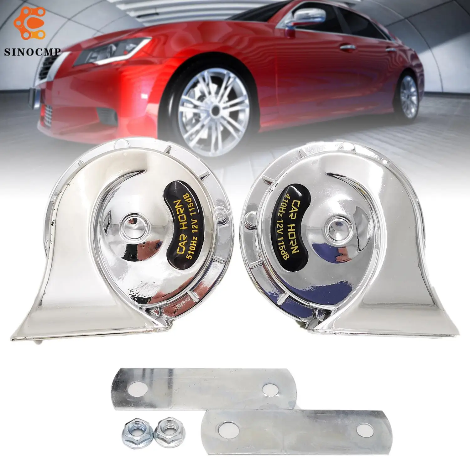 

2Pcs 12V 300DB Chrome Super Loud Train Horn Waterproof For Motorcycles Cars Truck SUV Boat Horn Accessories
