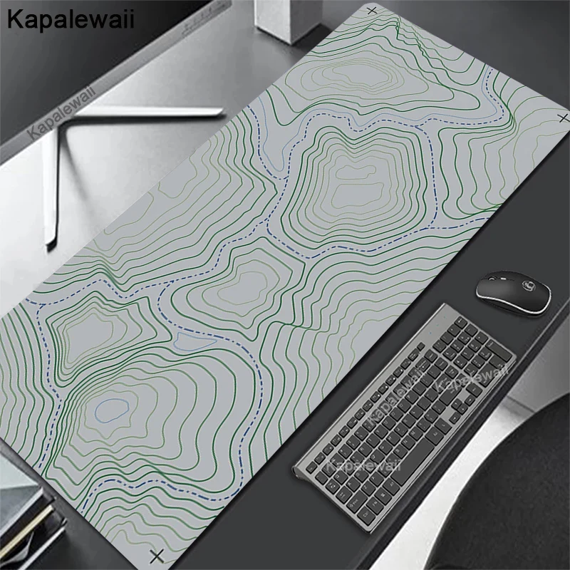 Imagem -03 - Grande Arte Verde Todo Preto Branco Mouse Pad Xxl Borracha Gamer Computador Gamer Gaming Mousepad Bloqueio Borda Teclado Tapete de Mesa Portátil