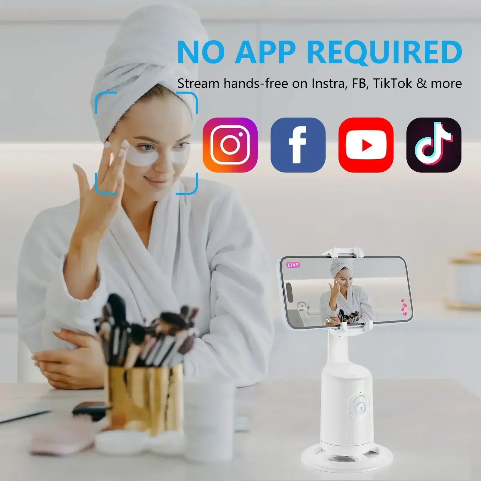 New Mini Selfie Stick  Shooting 360 Intelligent Ai Degree Rotation Follow Live Phone Holder Gimbal Automatic Face Tracking