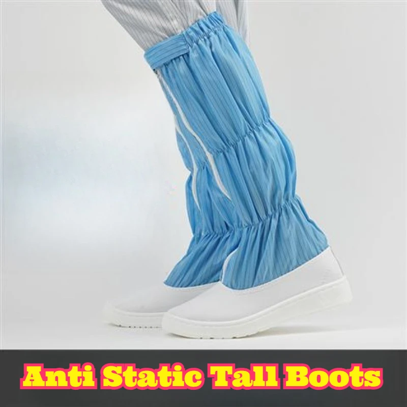 

ESD Anti Static High Tube Boots Breathable Mesh Dustproof Clean Shoes PVC Wear Resistant Sole Unisex Industrial Work Shoes Dust