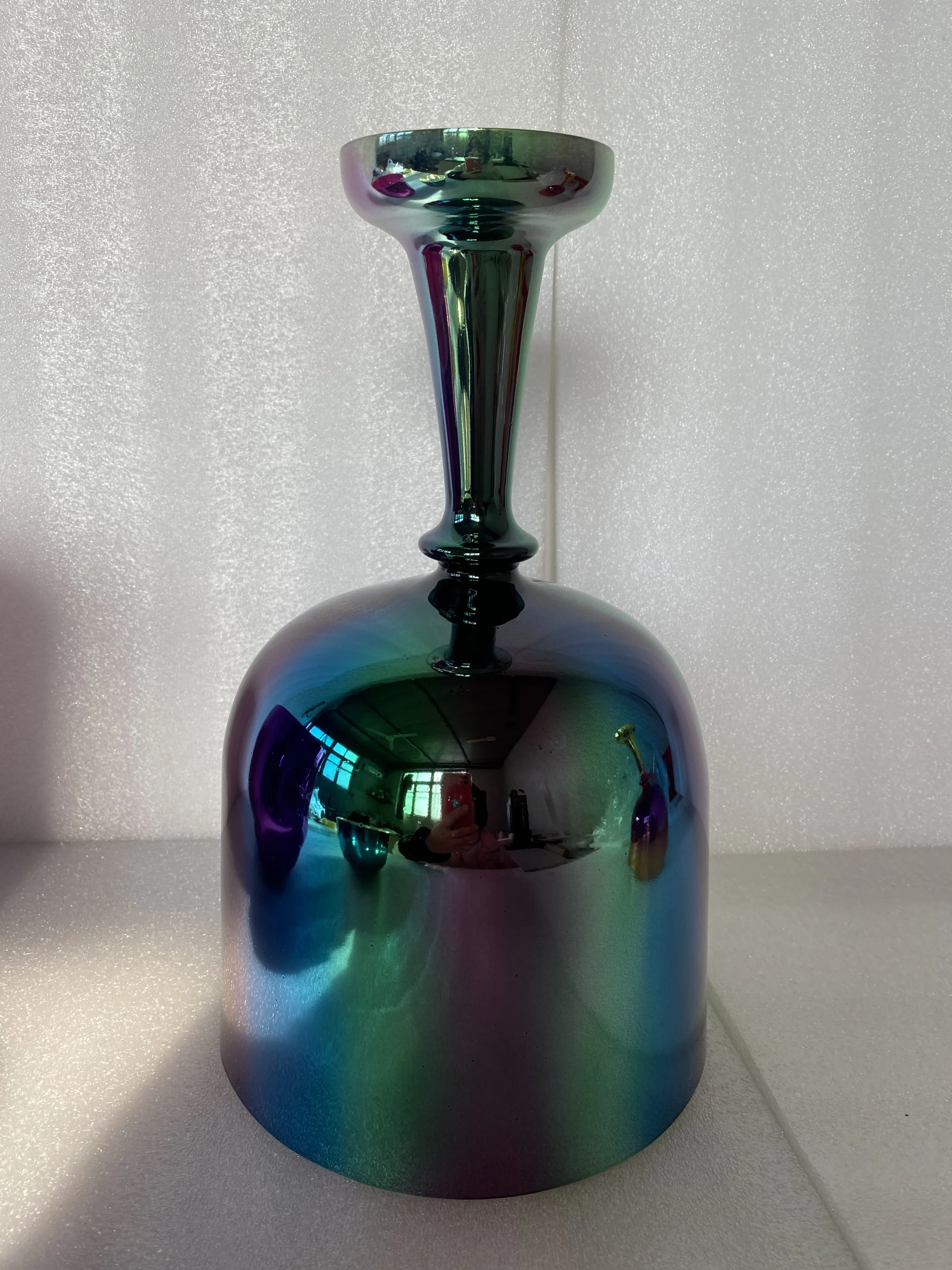 Star Linkup Titanium Coated Rainbow Hued Crystal Vibration Grail Cup 432 Frequency 3rd Octave Flawless F(7.35in)/G(7.3in)/G(7.25in) Tones Energy Cleansing Percussion Tool