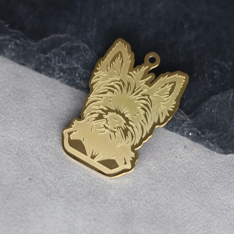 2pcs Cute Yorkshire Terrier Dog Charms Pendants DIY Bracelets Necklaces Earrings For Jewelry Making Finding Keychain