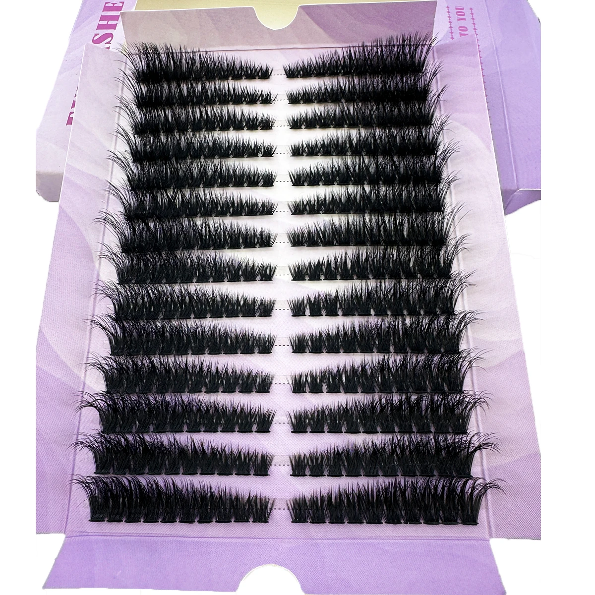 14Rows Fluffy Lash Clusters Thick Volume Eyelash Clusters Extensions 50D/80D Left/Right Individual Lashes Cat Eye Lash Extension