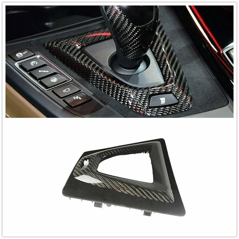 

For BMW F80 M3 F82 F83 M4 2014-2018 Carbon Fiber Gear Shift Box Panel Trim Gear Console Frame Cover Sticker Replacement Clip On