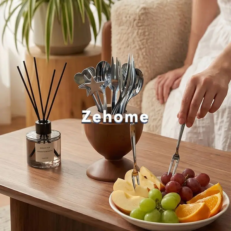 Fruit fork, dessert spoon, coffee spoon, tableware set, storage box ornament, high-end housewarming, new home gift,