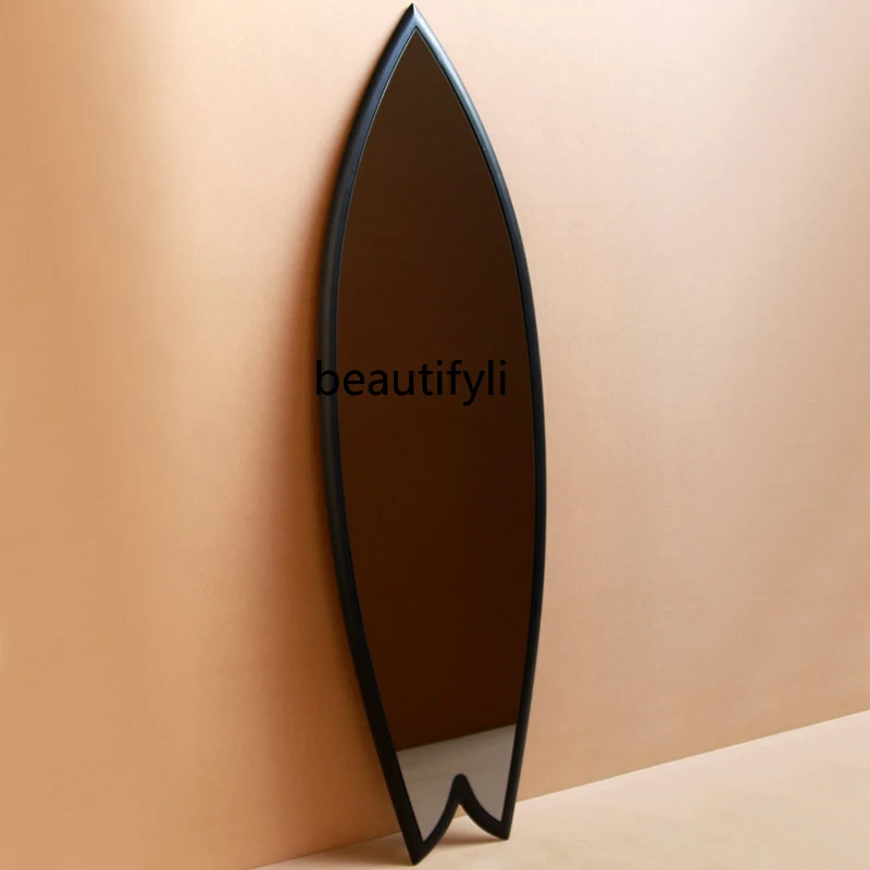 Surfboard Dressing Mirror Italy Good-looking Full-Length Mirror Wooden Design Wall-Mounted Floor Mirror