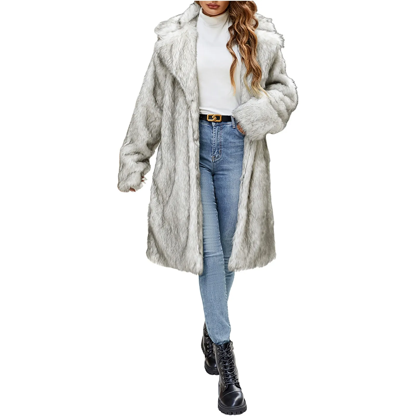 Women'S Fur Lapel Coat Autumn And Winter New Imitation Fox Fur Long Faux Fur Coat Women Casual Jackets For Women Overcoat