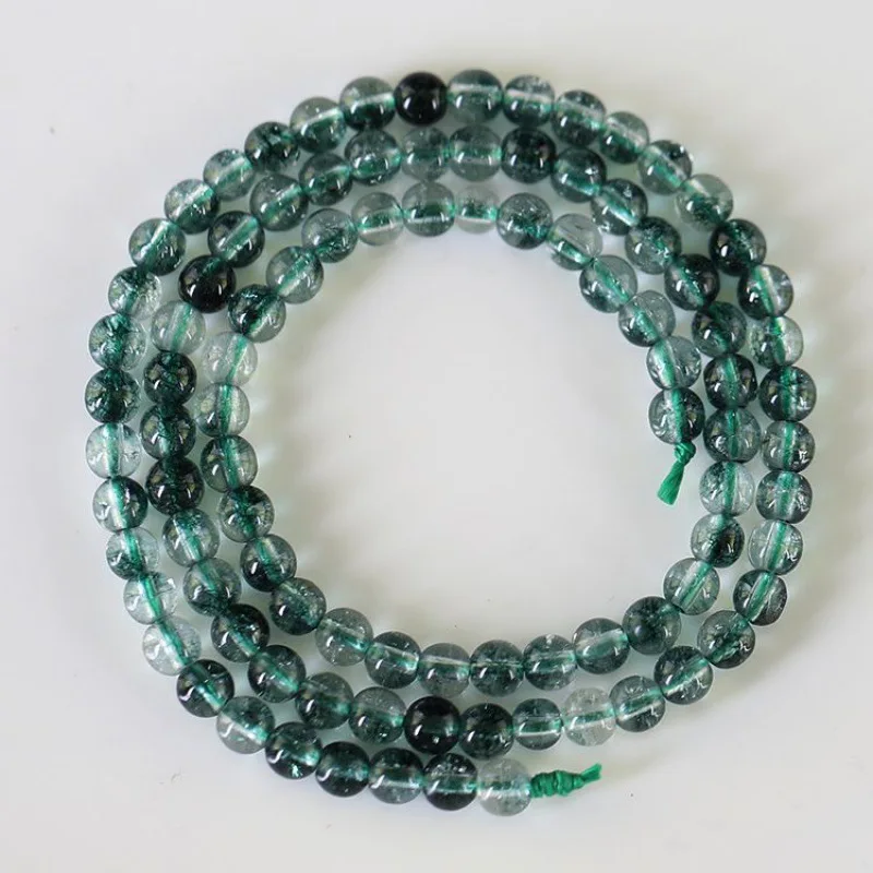 Green Natural Crystal String Green Ghost Guardian Energy Vitality Wealth Ball Men Women's Bracelet DIY Accessories AAAA Gemstone