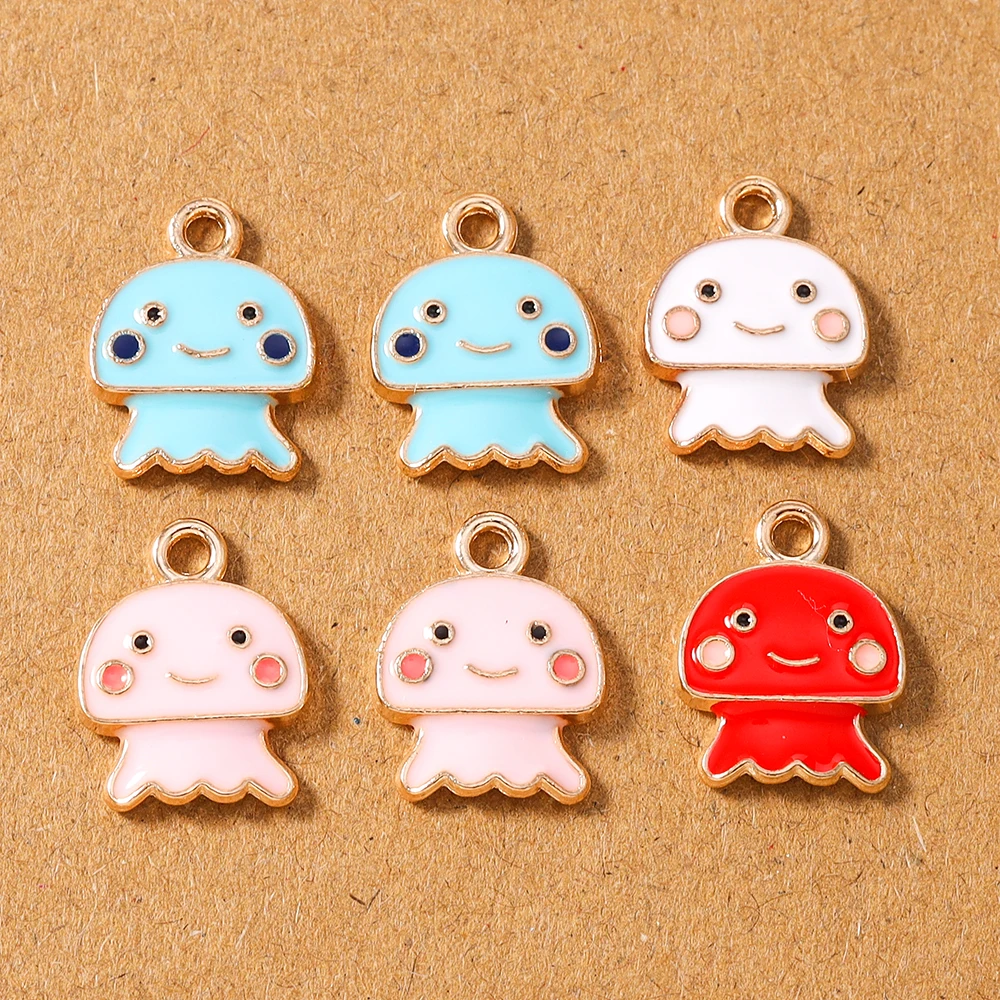 10pcs Lovely Enamel Octopus Charms Pendants for Jewelry Making Necklace Earrings Bracelet DIY Handmade Accessories Supplies