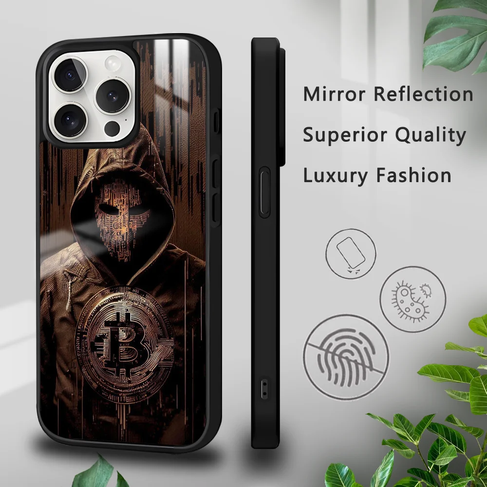 luxury B-Bitcoin B-BTC Phone Case For iPhone 16 15 14 13 12 11 Pro Xs Max Mini Plus Celulares Hard Funda