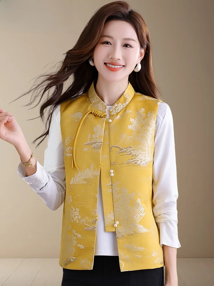TUCANO – gilet chinois Premium, vêtements d'extérieur, nouveau modèle fin en Fiber de Polyester Anti-âge pour maman, début d'automne, 2025