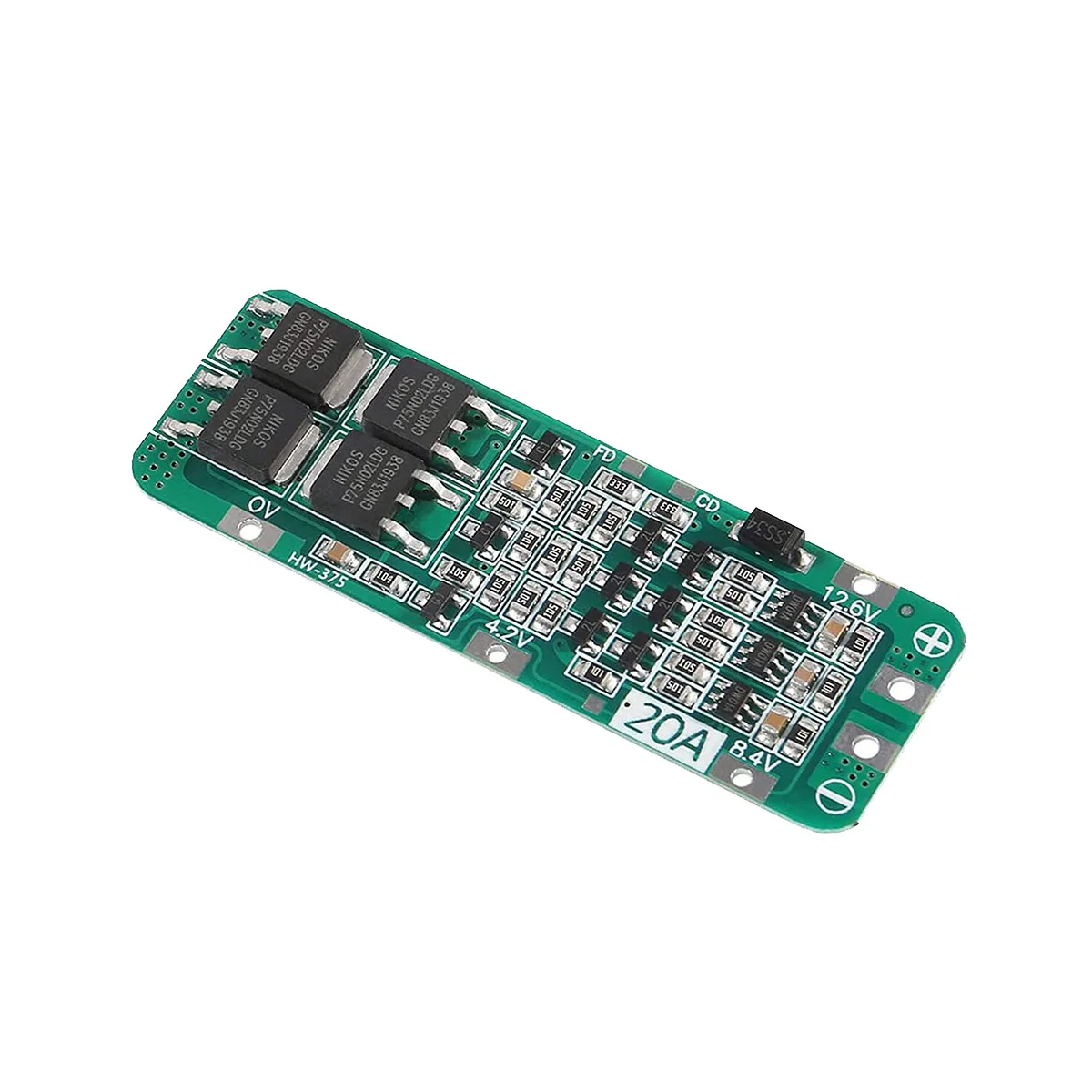 Módulo do carregador de bateria do lítio, placa da proteção do BMS, 3S, 20A, 11.1V, 12V, 12.6V, 18650, 10 PCes