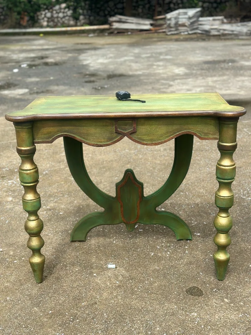 طاولة زينة مكتبية للشرفة منقوشة باللون الأخضر الأمريكي الفرنسي وأثاث على الطراز الأوروبي العتيق #5