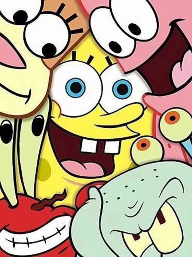 70X50cm Adult Puzzle 1000 Pieces Paper Jigsaw Puzzles Cute SpongeBob Series Learning Education Craft Toy