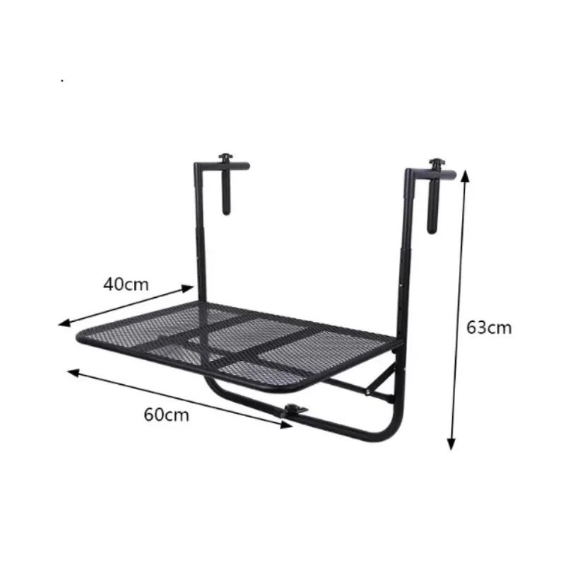 For Balcony Railing Hook-on Desk, Foldable Liftable Wall Hanging Table, Multifunctional Home Work Study Dining Outdoor Guardrail