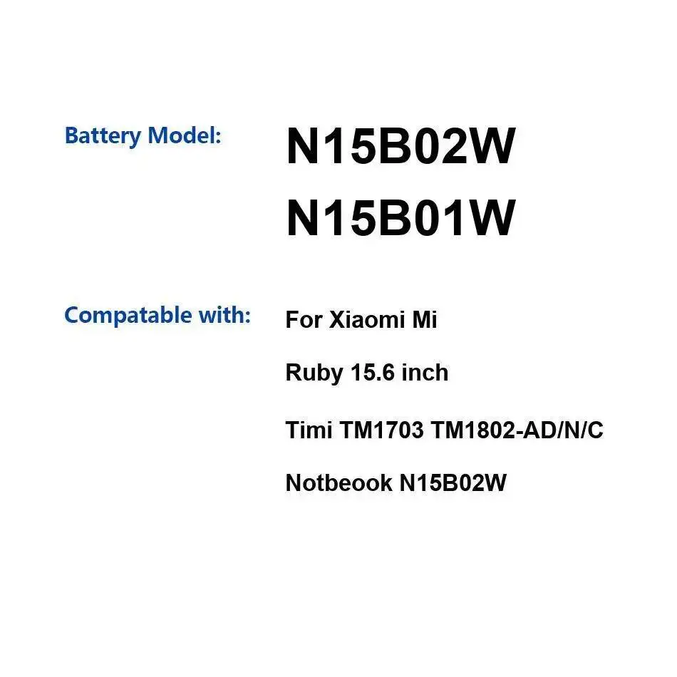 

2600 мАч аккумулятор для ноутбука N15B02W N15B01W для Xiaomi MI Ruby TM1703 TM1802-AD N C 15,6-дюймовый легкий вес