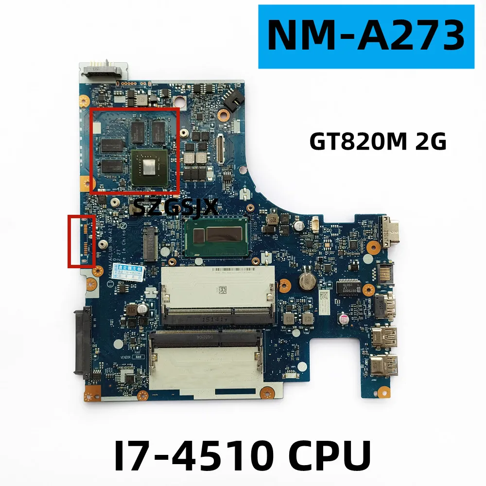 

FOR Lenovo Z50-70 G50-70 V2000 Notebook Motherboard ACLUA/ACLUB NM-A273 i7-4510 CPU ,GPU GT820M/GT840M, 2GB,/4GB 100% Test