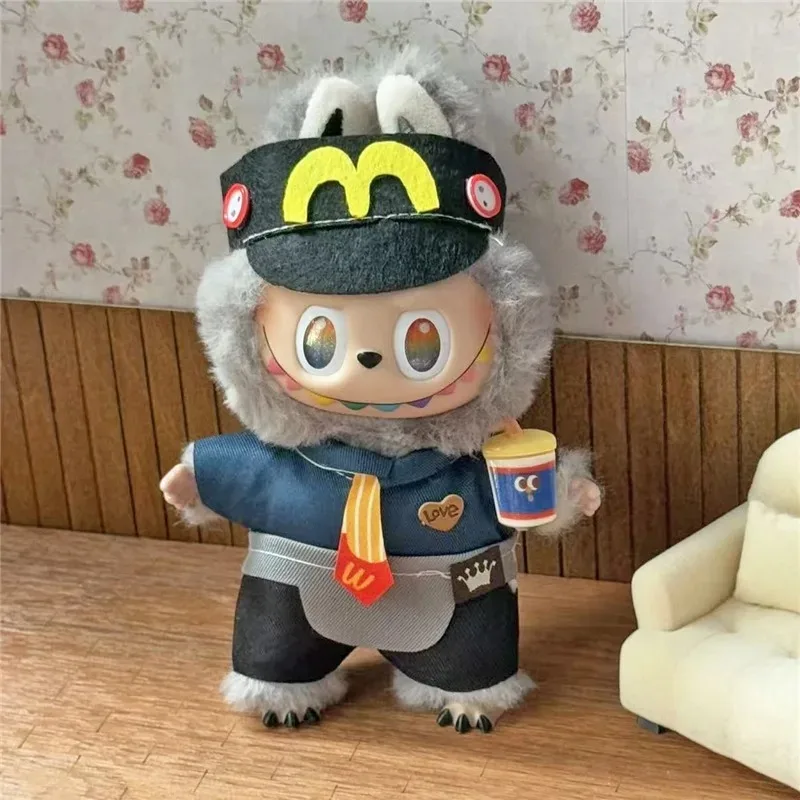 ملابس العمل الزي الملابس ل Labubu دمية صغيرة الوجبات السريعة البطاطس المقلية الهامبرغر موضة ساحة القهوة تأثيري الملابس والاكسسوارات #5