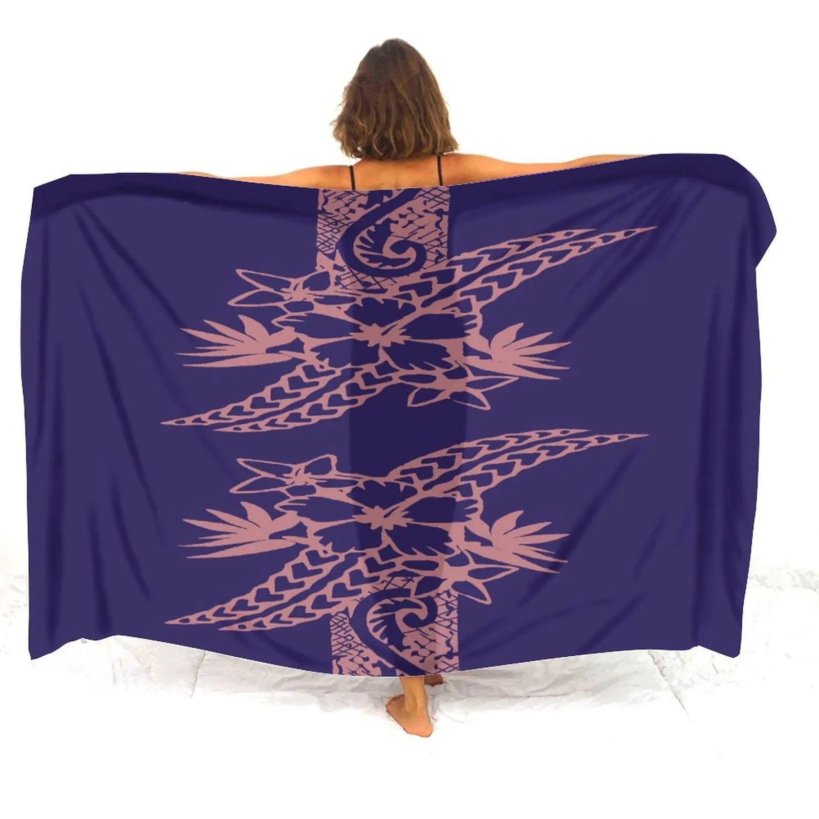 Abrigo de una pieza con estampado polinesiano de Sarong para mujer, suave y cómodo, diseño personalizado, moda de verano