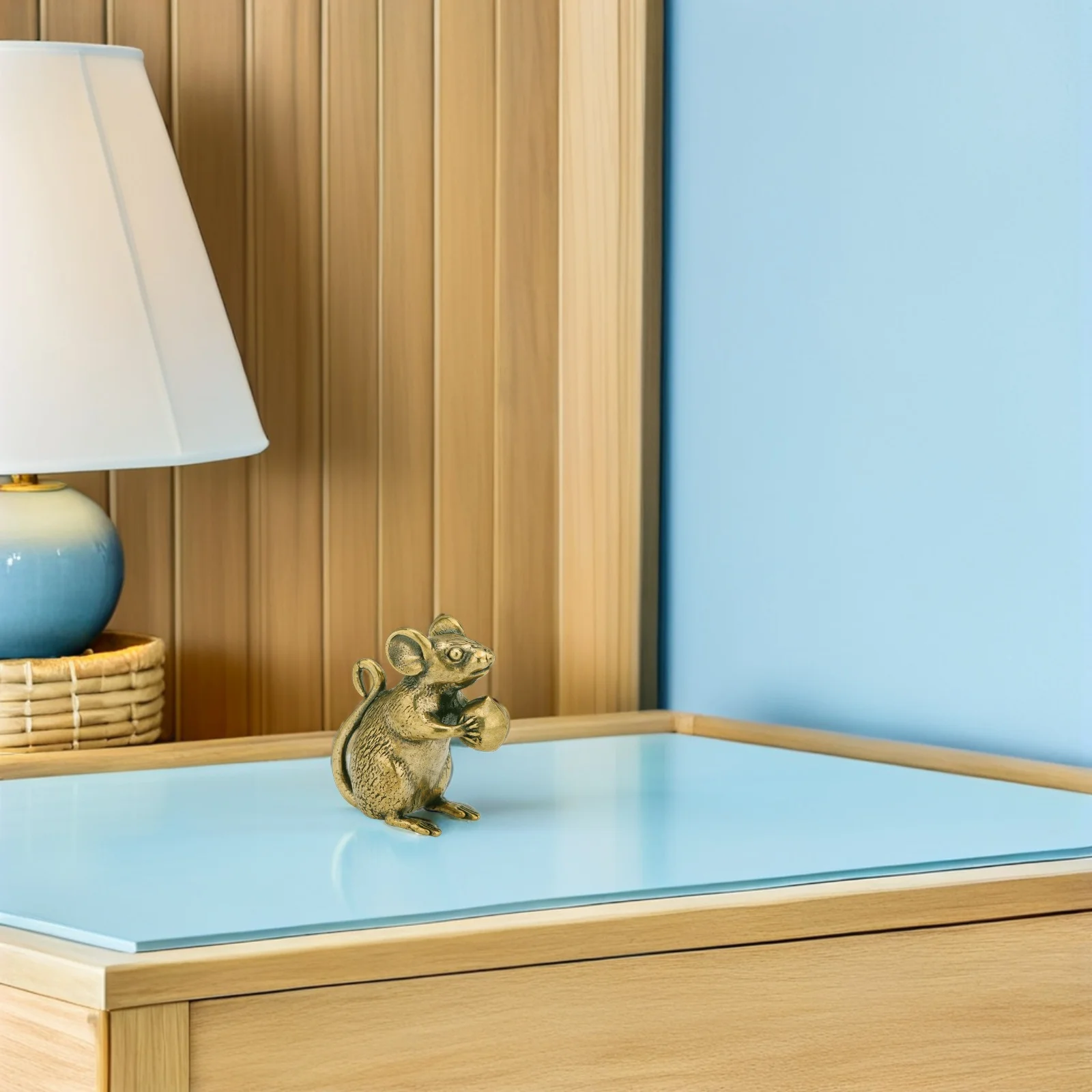 الرجعية ماوس النحاس الماوس ديكور لسطح المكتب سيارة زخرفة هووسورمينغ هدية مهرجان الربيع ديكور مكتب ديكور المنزل #3