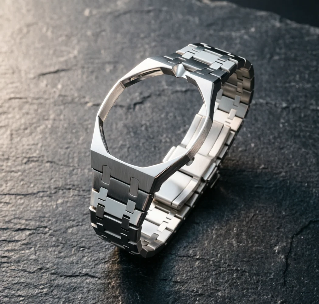 Luxuriöses Edelstahlgehäuse Silikonarmband Modifikations-Set für Swatch X AP Royal Pop Taschenuhr Umwandlung in Armbanduhr – Detail 3