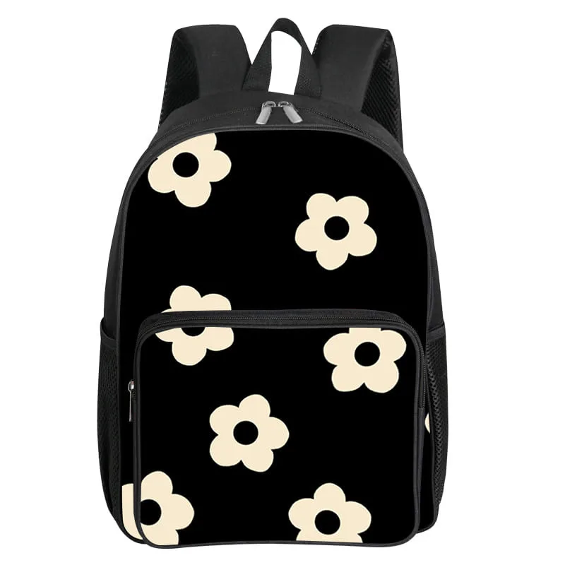 حقيبة ظهر بجيب أمامي مربع بنمط الزهور للأولاد والبنات أفضل الهدايا حقائب مدرسية كرتونية ثلاثية الأبعاد للأطفال
