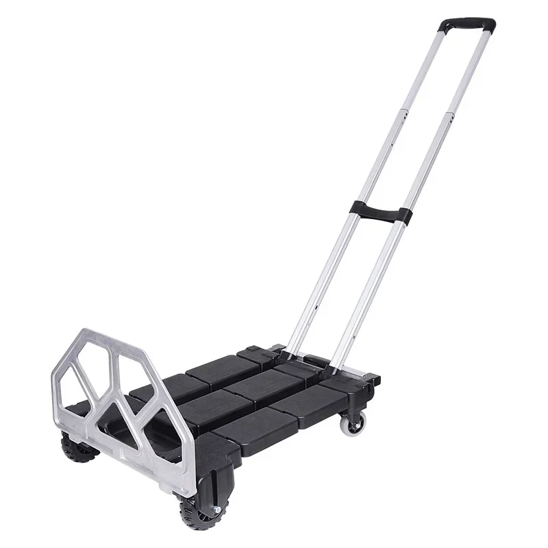 Storage Folding Trolley Shopping Cart Moving Purchasing Cart Universal Wheels