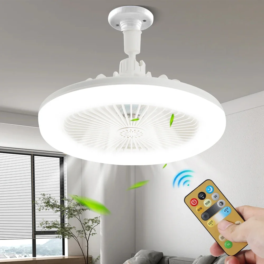 Favorable Discount White Light Round Mini Fan Lamp with Smart Remote Control Chandelier Ceiling Fan Light