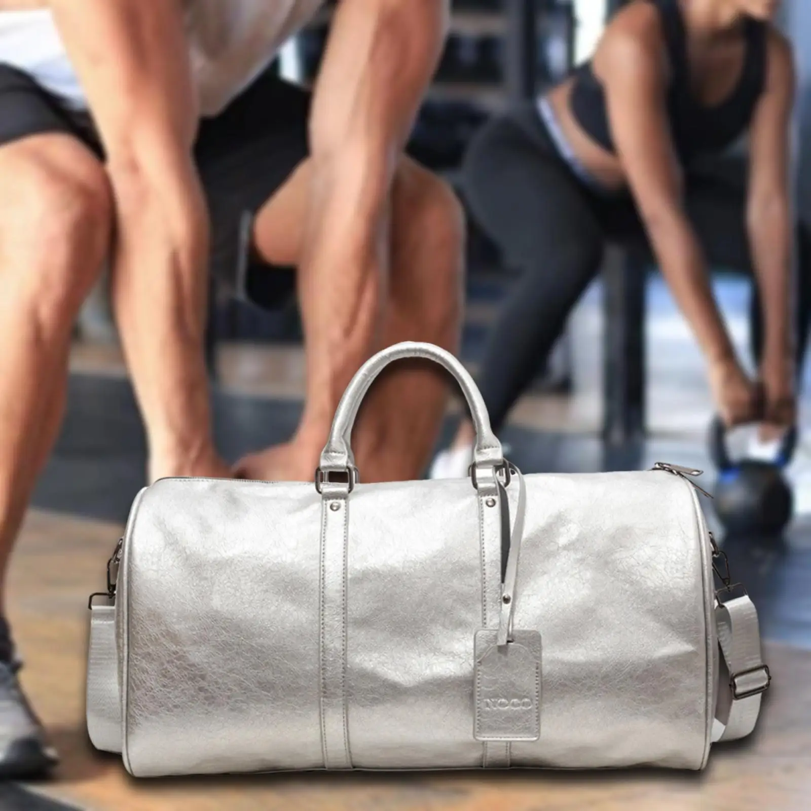 Borsa da palestra sportiva Borsa a mano Tracolla regolabile in pelle PU Borsa da viaggio di grande capacità per palestra Viaggi Sport all'aria aperta Fine settimana