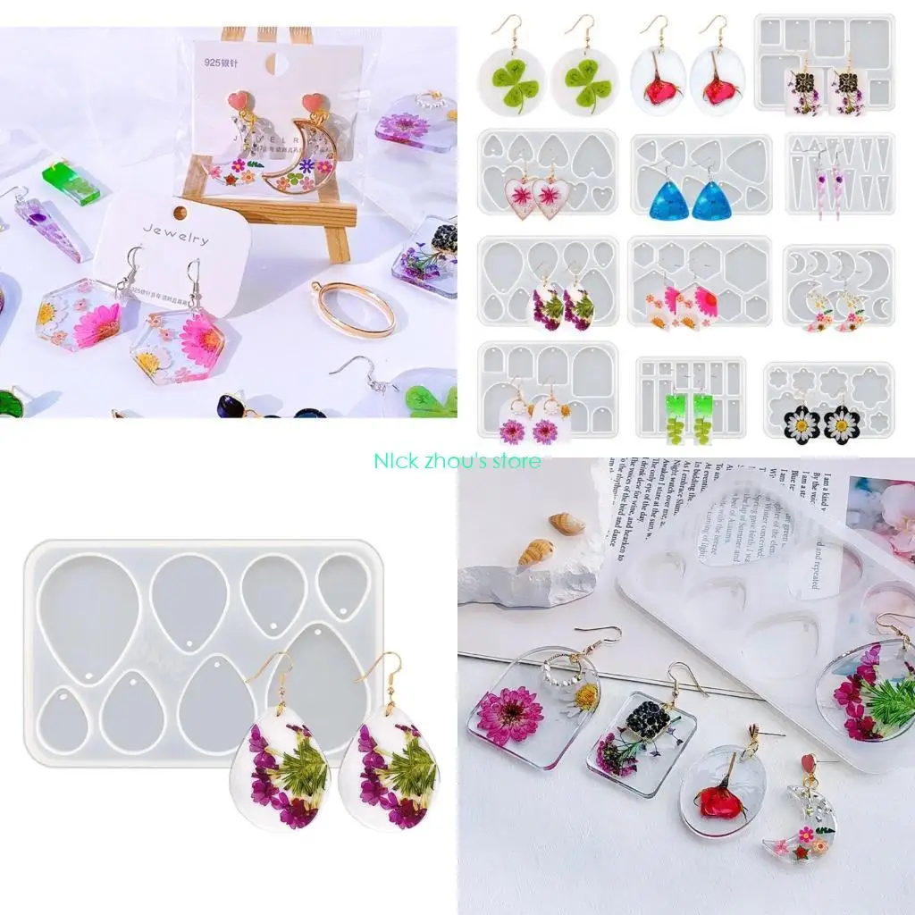 

E15E Eardrops Dangler Silicone Mould DIY Crafts Jewelry Pendant Casting Tools