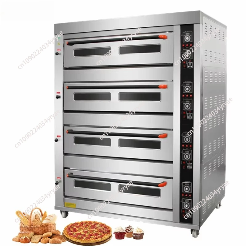 

Large gas commercial 16 tray oven baking pizza cake bread four deck 4 deck baking gas oven