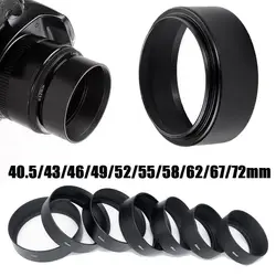 Metal Lens Hood for Canon for Nikon Mid Focus Screwed Lens Hood Protective Shield Sunshade 40.5/43/46/49/52/55/58/62/67/72mm