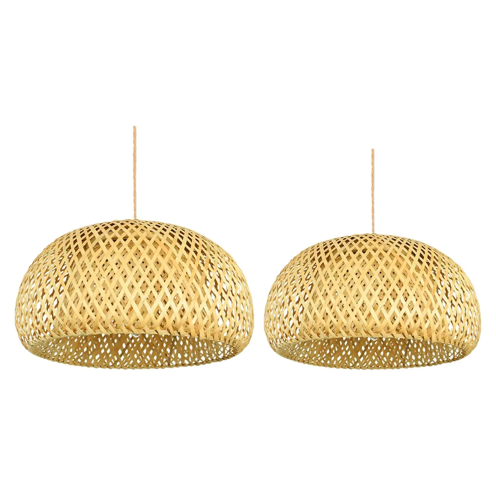 Natural Pendant Hanging Light Lampshade Pendant Light Cover Rattan Bamboo Ceiling Lights Lampshade Office Restaurant